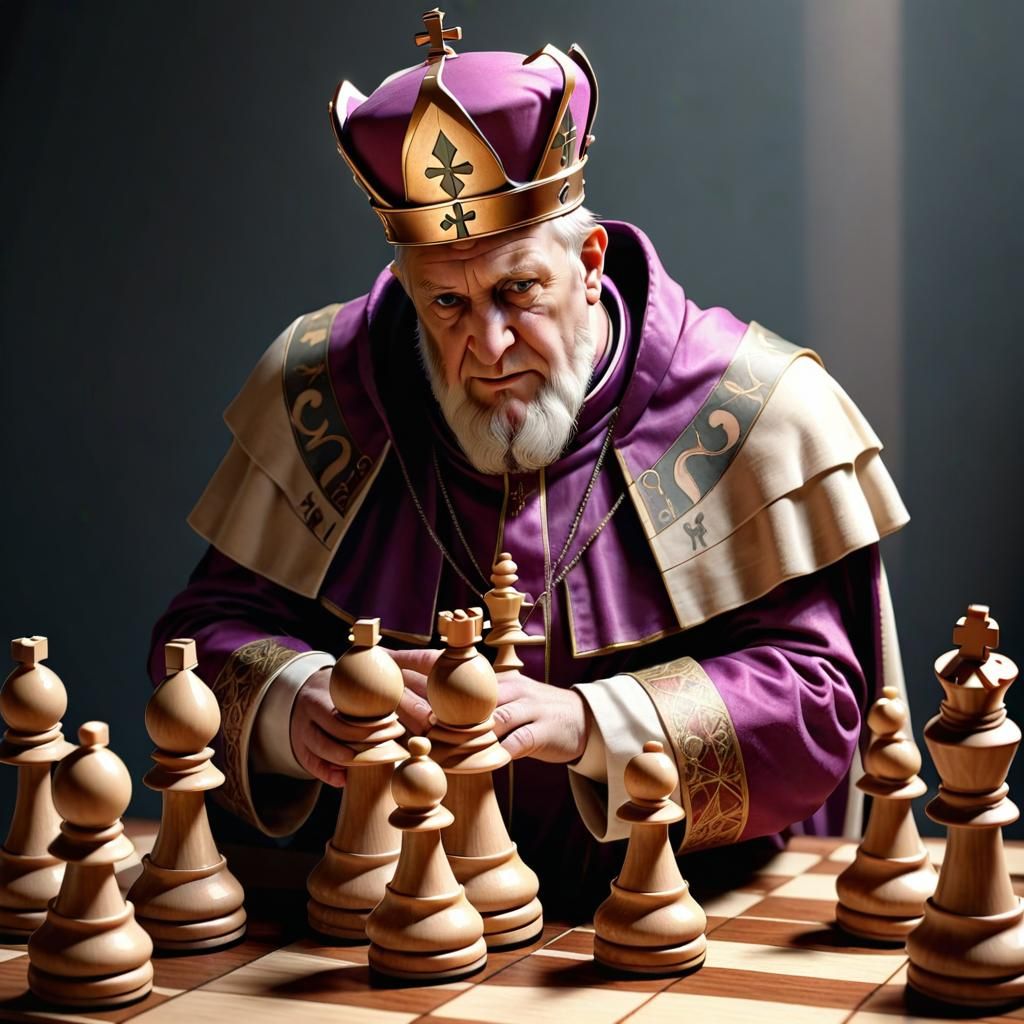 Chess Bishop Piece: Digital Art Illustration