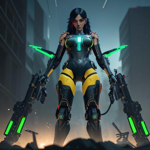 Nintendo Switch as Cyberpunk Girl: Anime Style