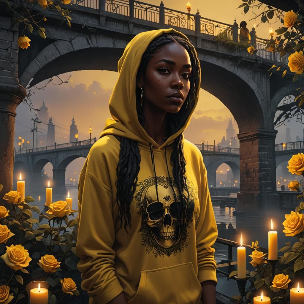 Mystical Portrait of Woman Under Bridge in Fantasy Style