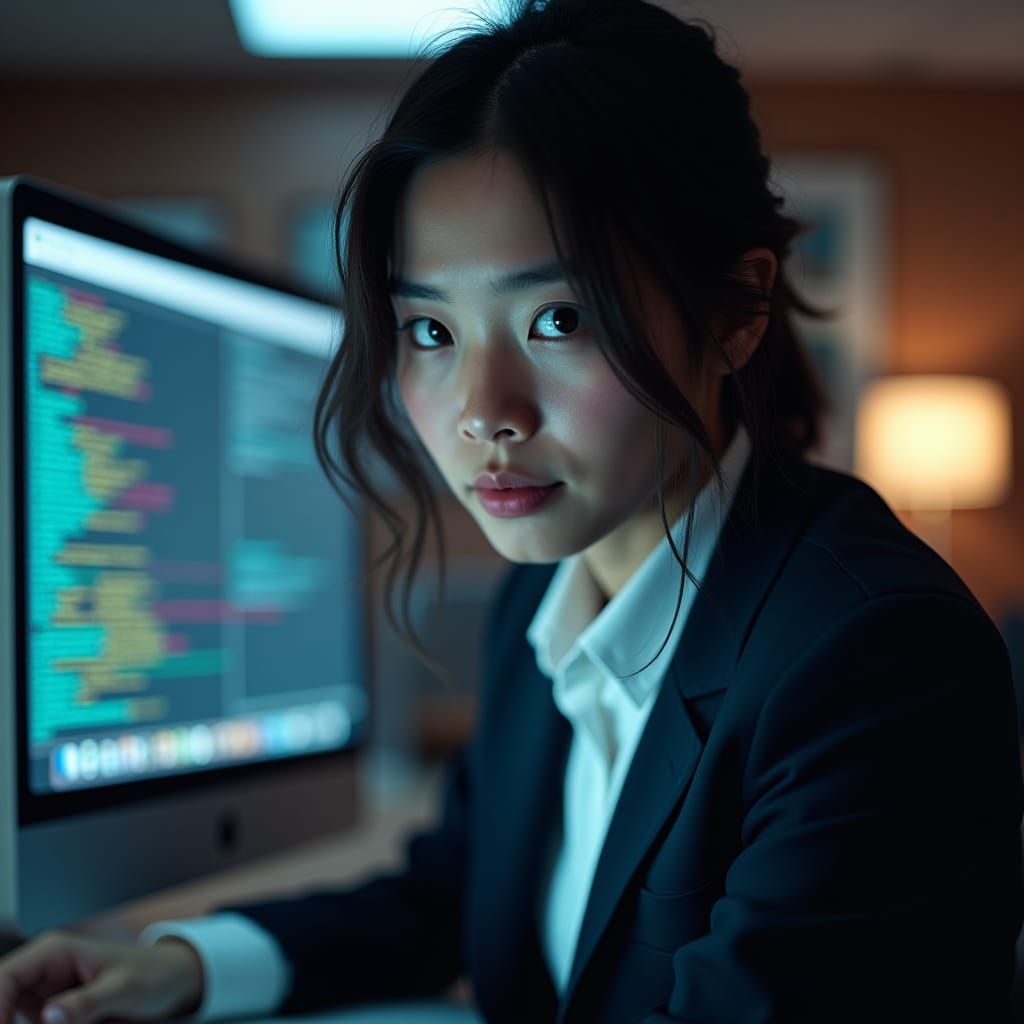Intriguing Office Portrait: Secretly Photographing a Screen