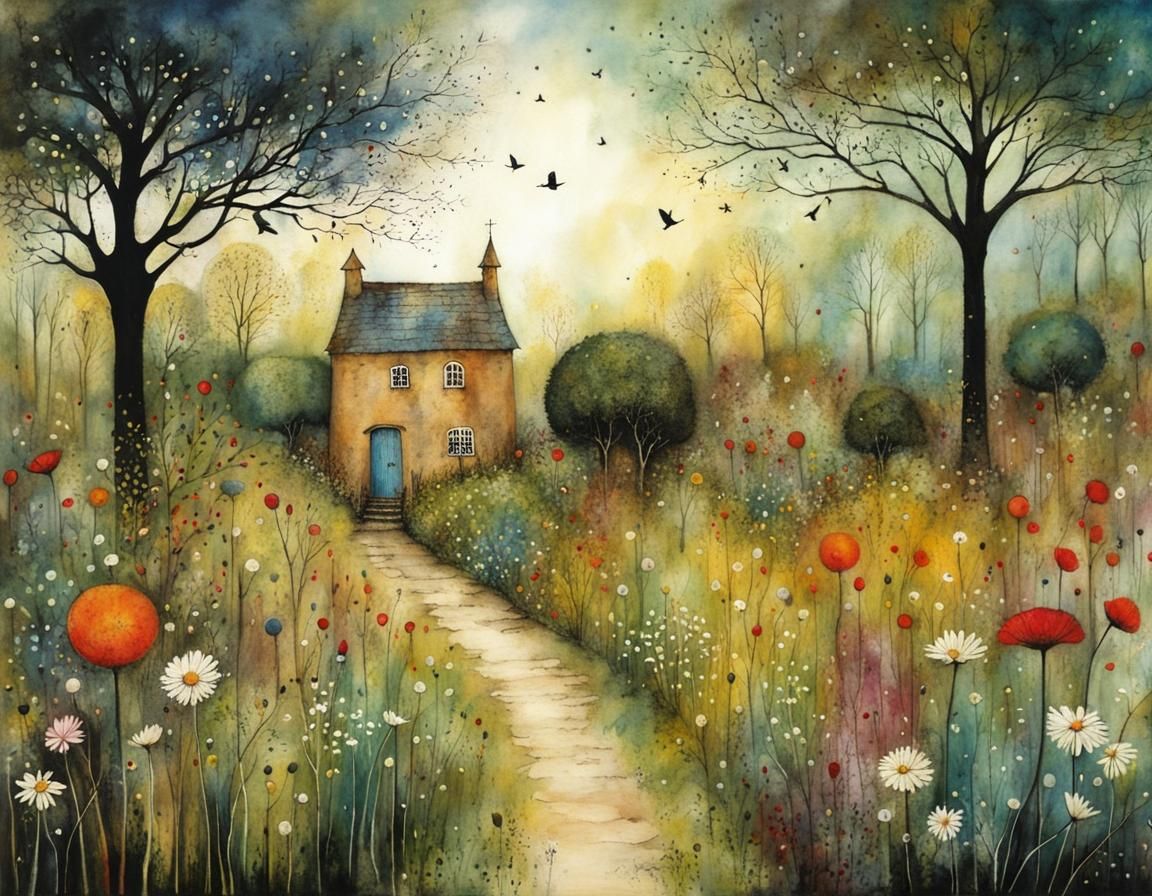 Enchanting Magical Garden Illustration