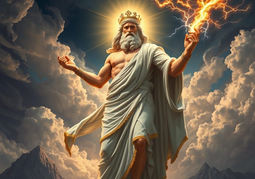 Zeus, King of the Gods, on Mount Olympus