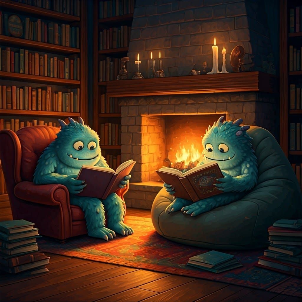Enchanting Monsters Reading in Cosy Room