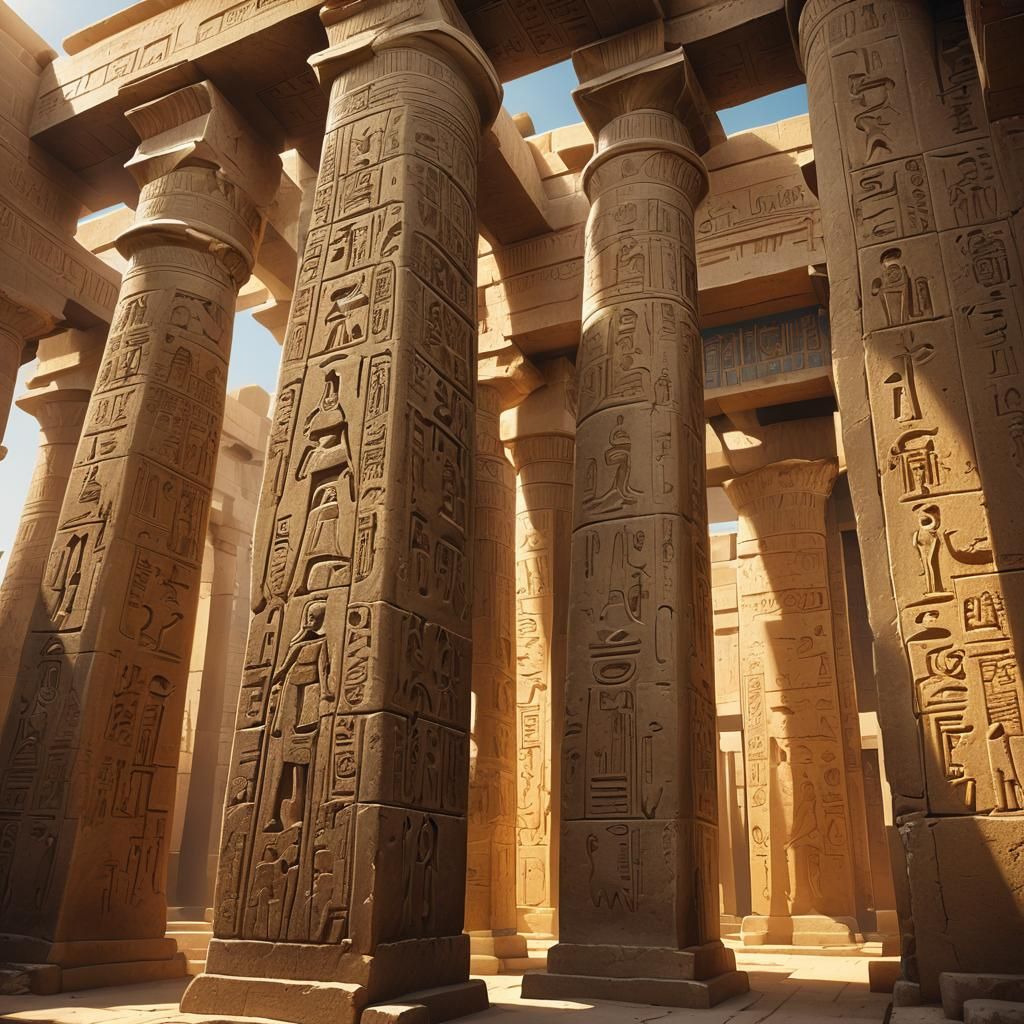 Ancient Egyptian Temple at Abydos in Hyperrealism