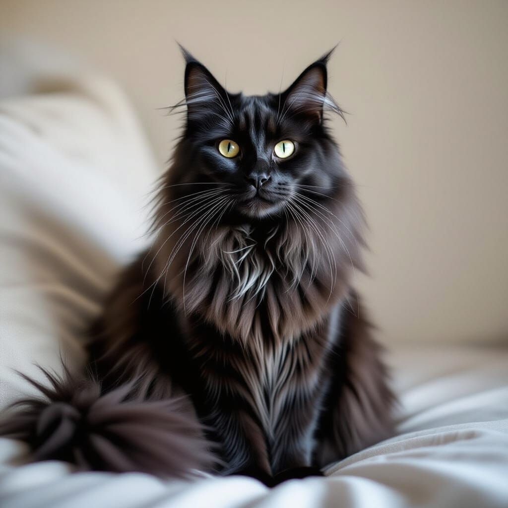 Majestic Dark Grey Cat in Dramatic Cinematic Lighting