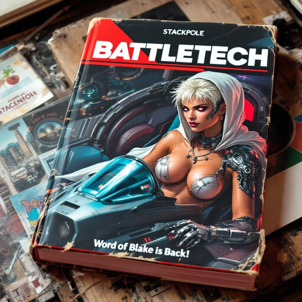 Cyberpunk Novel Cover Art: Battletech Warrior