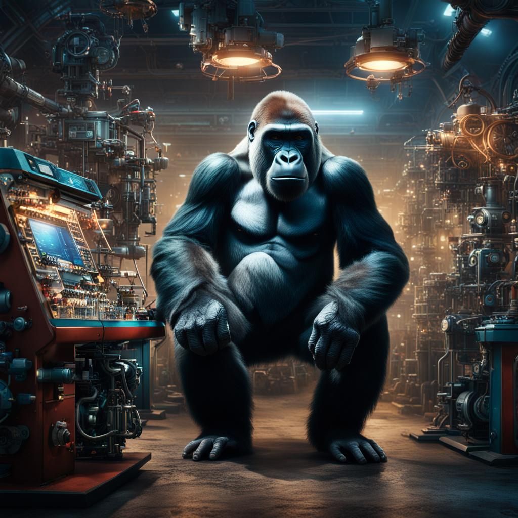 Gorilla Inventor at Science Fair: Digital Matte Painting