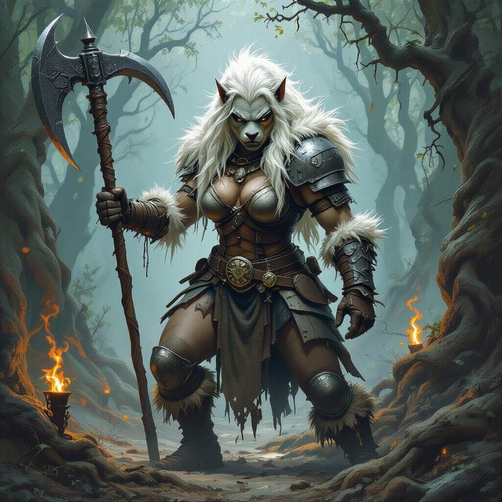 Bugbear Warrior in Dark Fantasy Forest