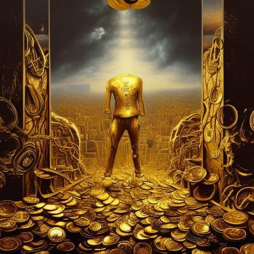 Golden Skeleton Death Metal Album Cover Art