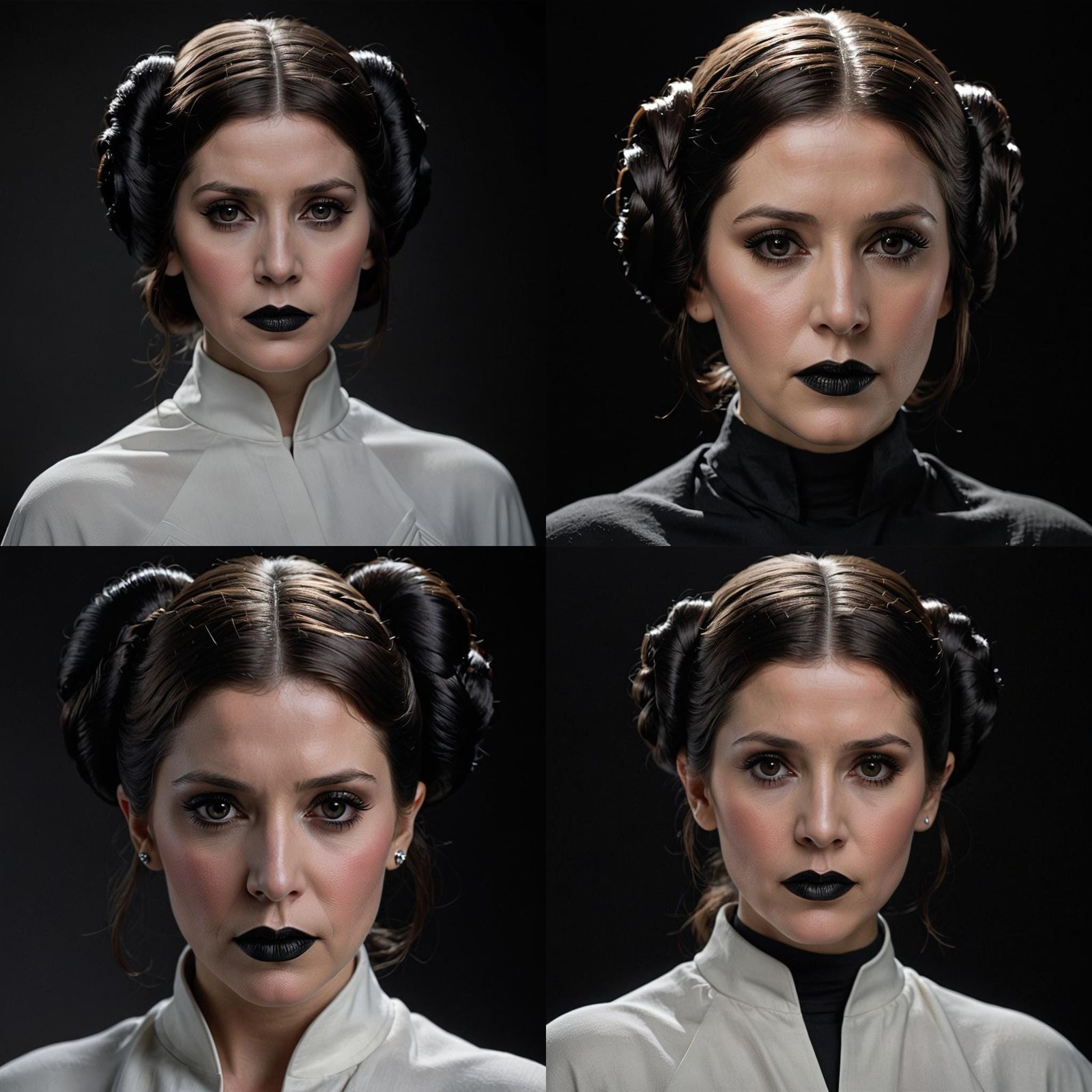 Goth Princess Leia in a Dark, High-Contrast Masterpiece