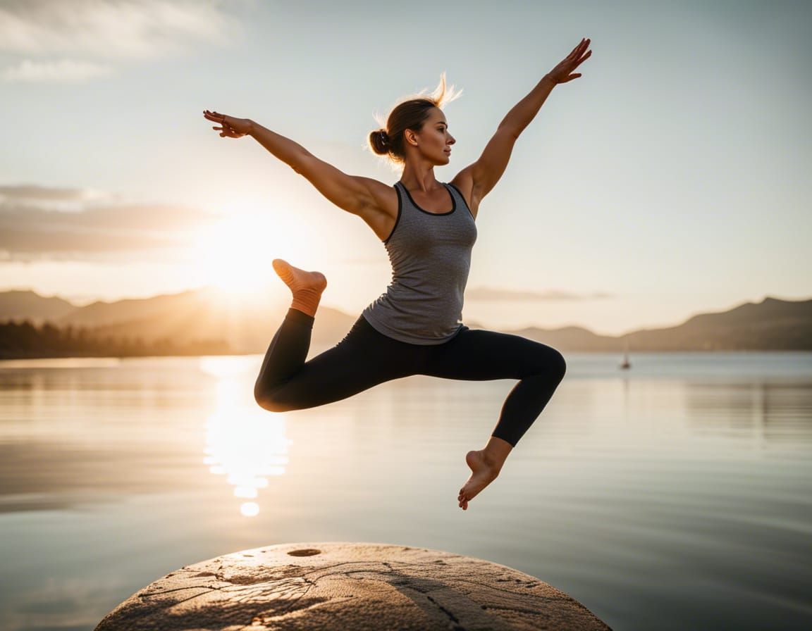 Balanced Yoga Pose Showcases Strength and Serenity