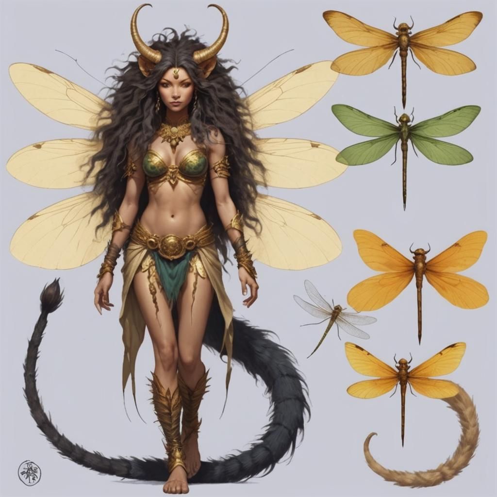 Chimera Woman with Lion and Insect Features