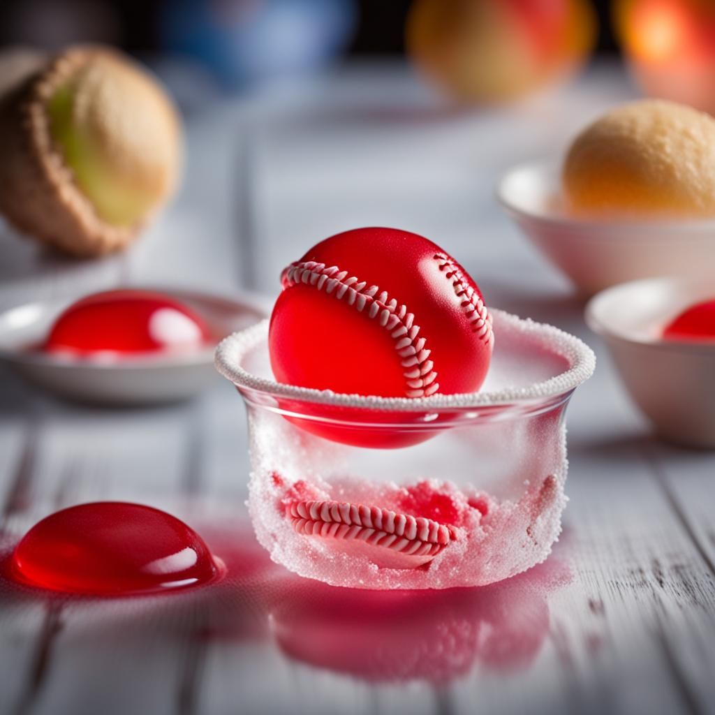 Jello Baseball: Hyperrealistic Professional Photography