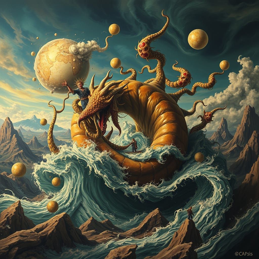 Surreal Swirling Chaos in Abstract Style