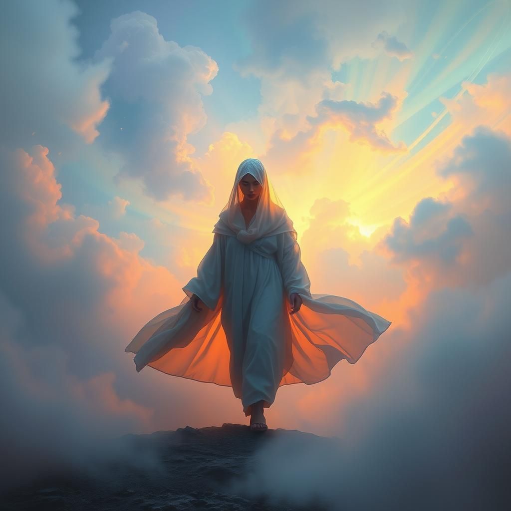 Mystical Dream Walker in Surreal Cyberpunk Style