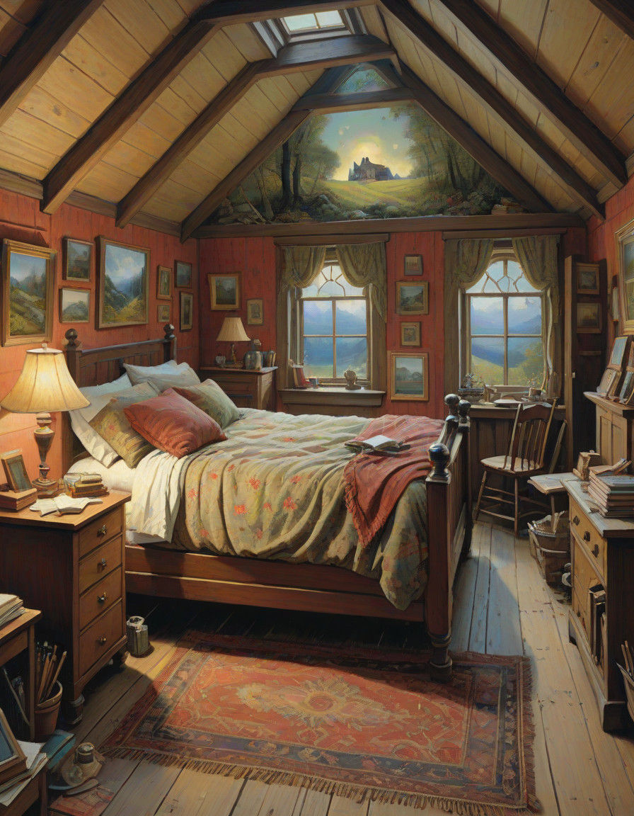 Whimsical Winter Scene in a Cozy, Dreamy Style