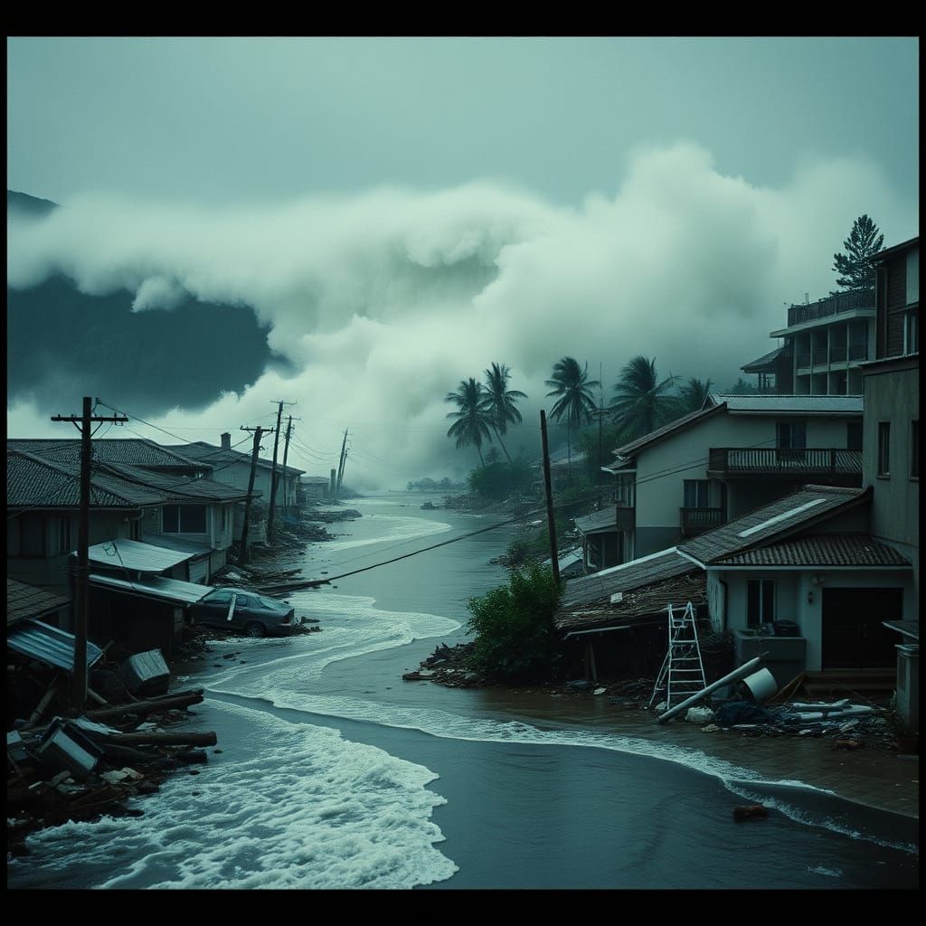Cinematic Disaster in a Ravaged Coastal Town