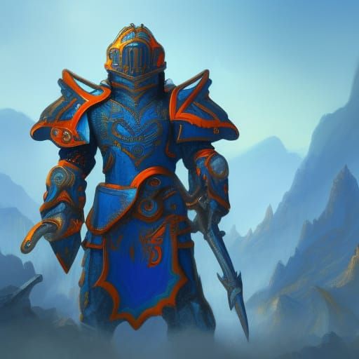 Draconian Soldier in Bright Armor: Fantasy Concept Art