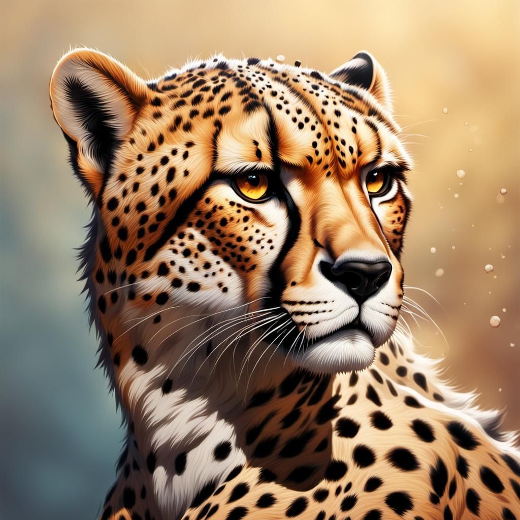 Hyperrealistic Cheetah Superhero in Splash Art Style
