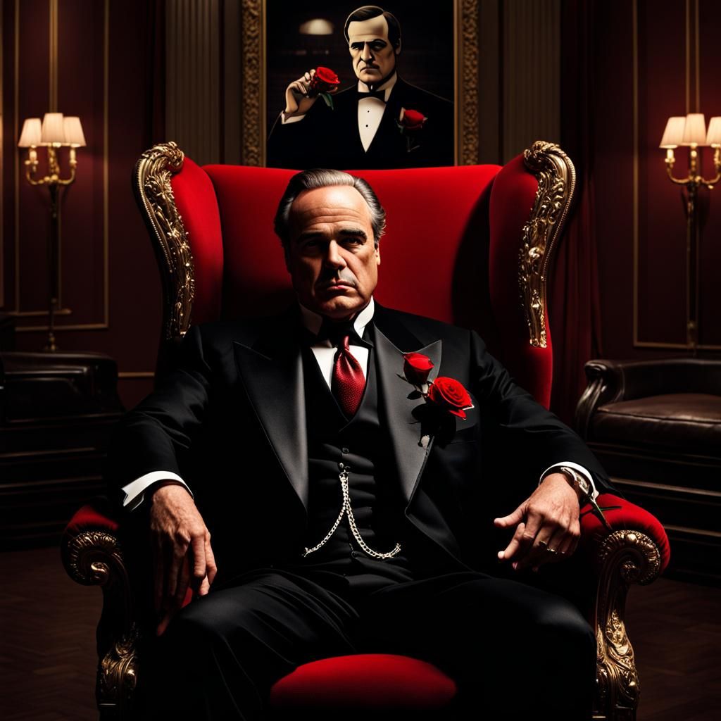 Hyperrealistic Godfather Portrait in 8k Resolution