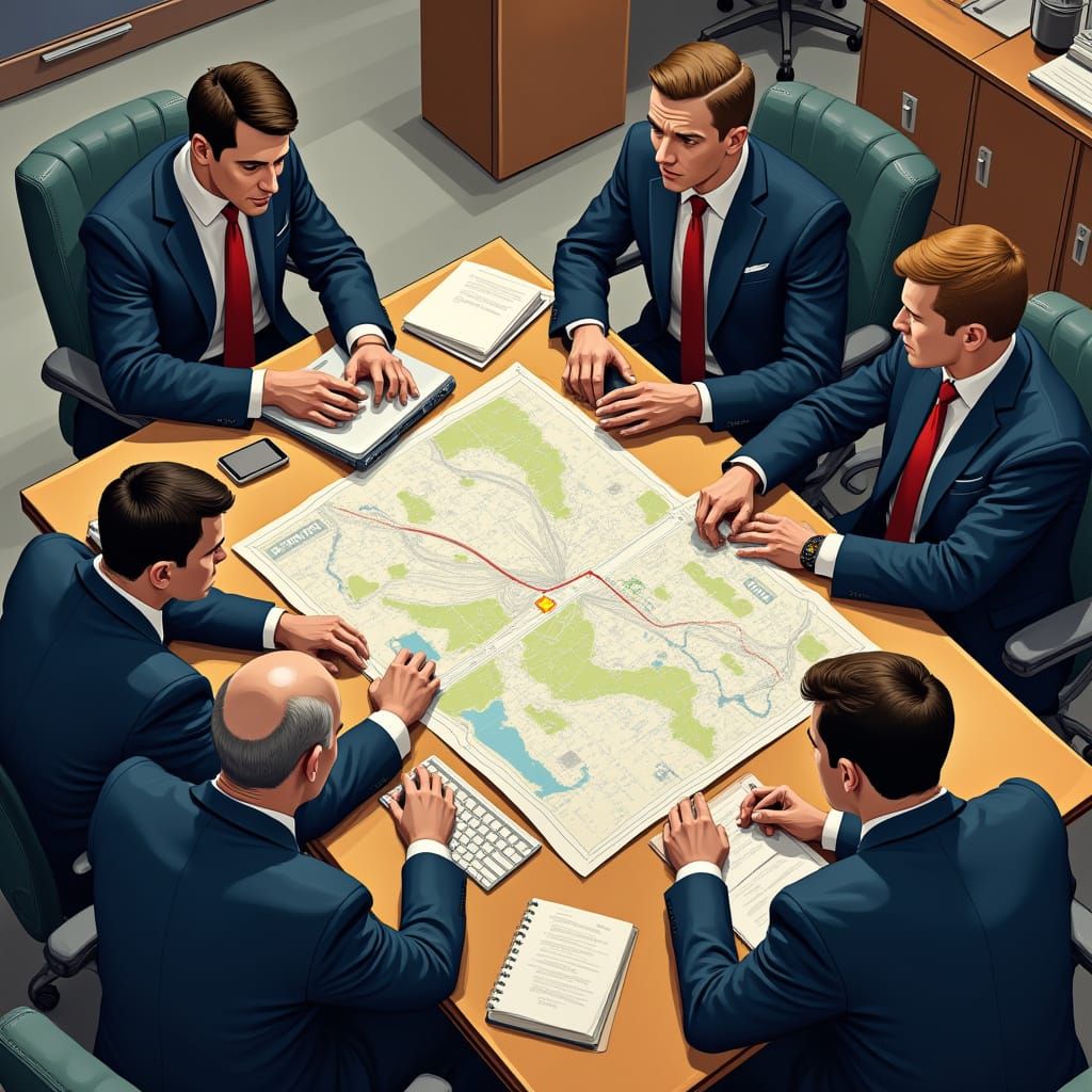 IT Team Reviews Roadmap in Collaborative Meeting