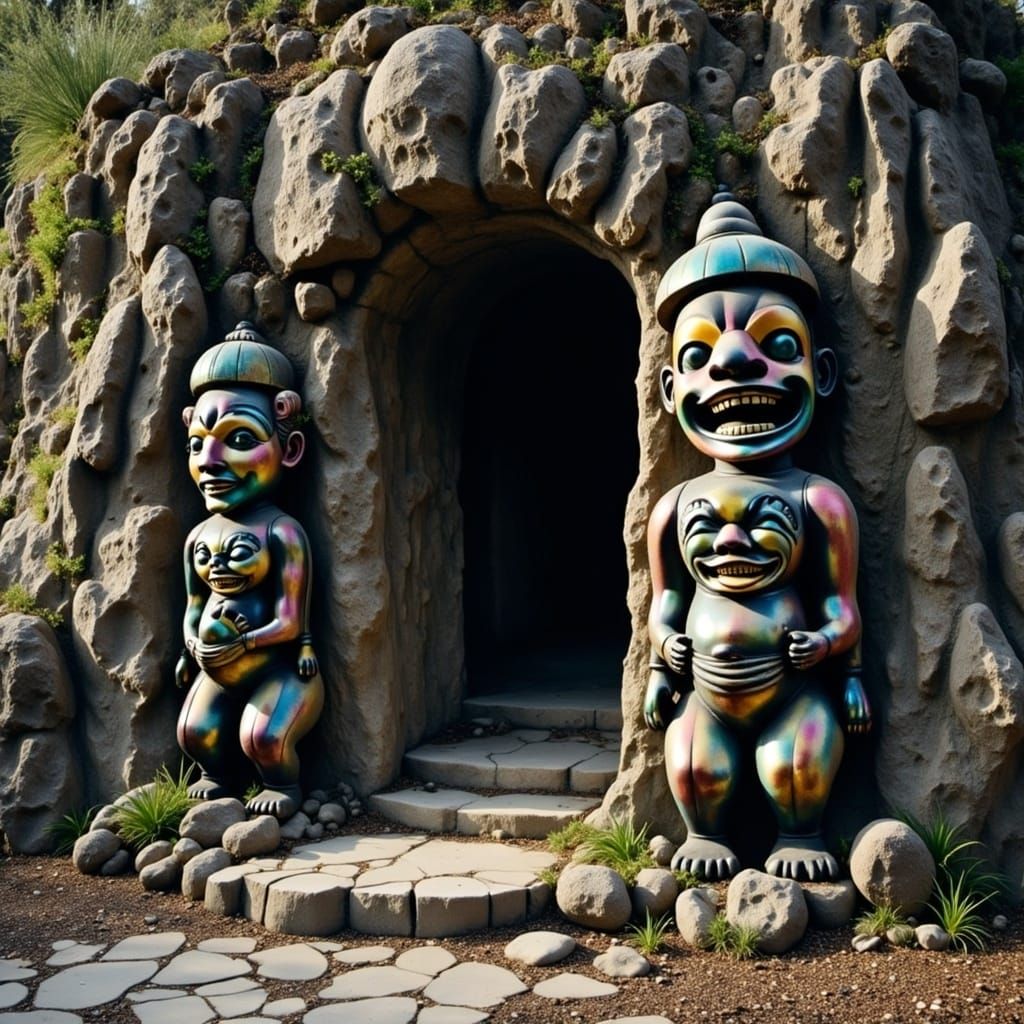 Metallic Rainbow Tiki Cave Entrance