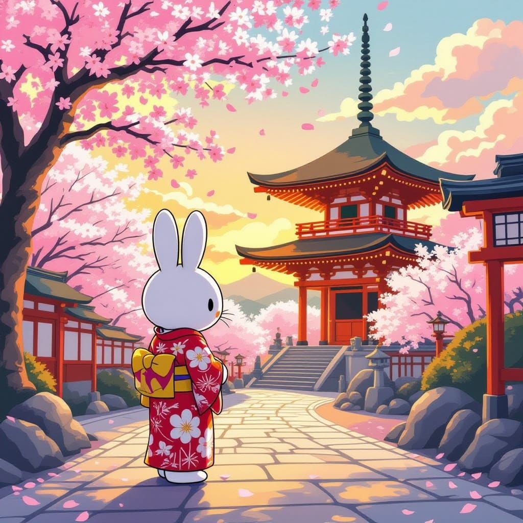 Miffy in Kimono at Japanese Temple