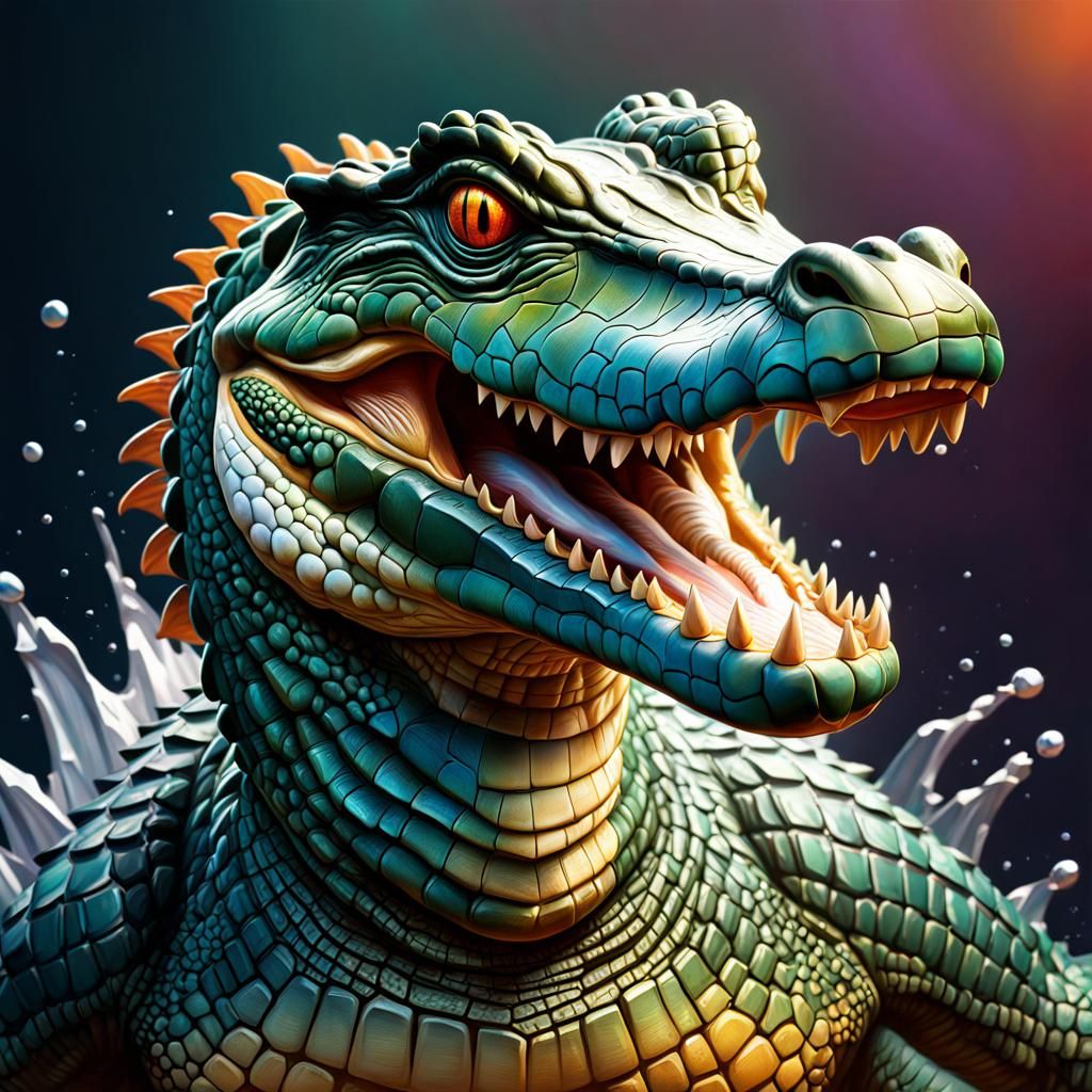 Hyperrealistic Dancing Crocodile Concept Art