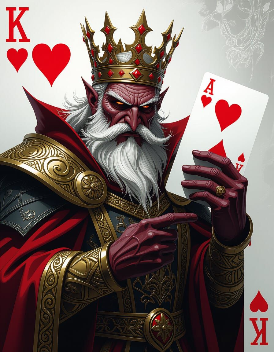 Demonic King of Hearts Card Illustration