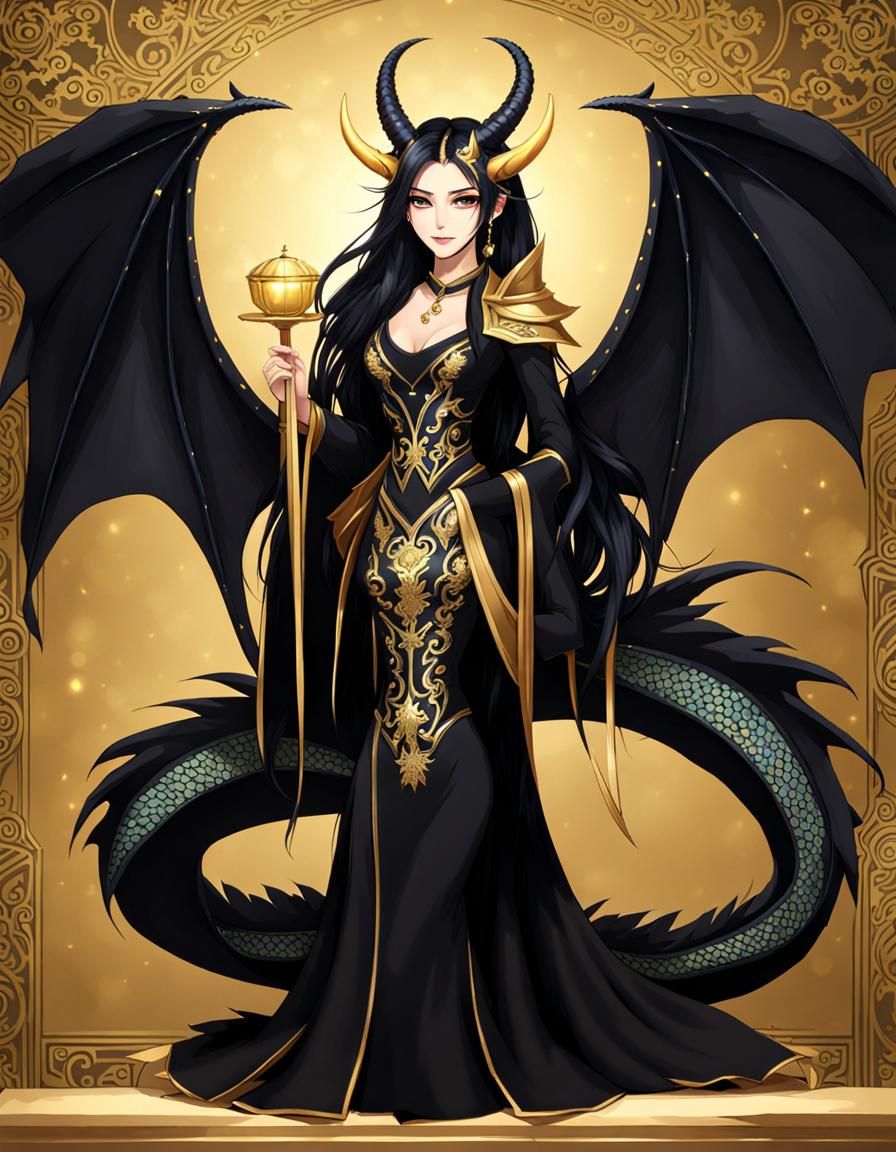 Elegant Dragoness in Evening Dress