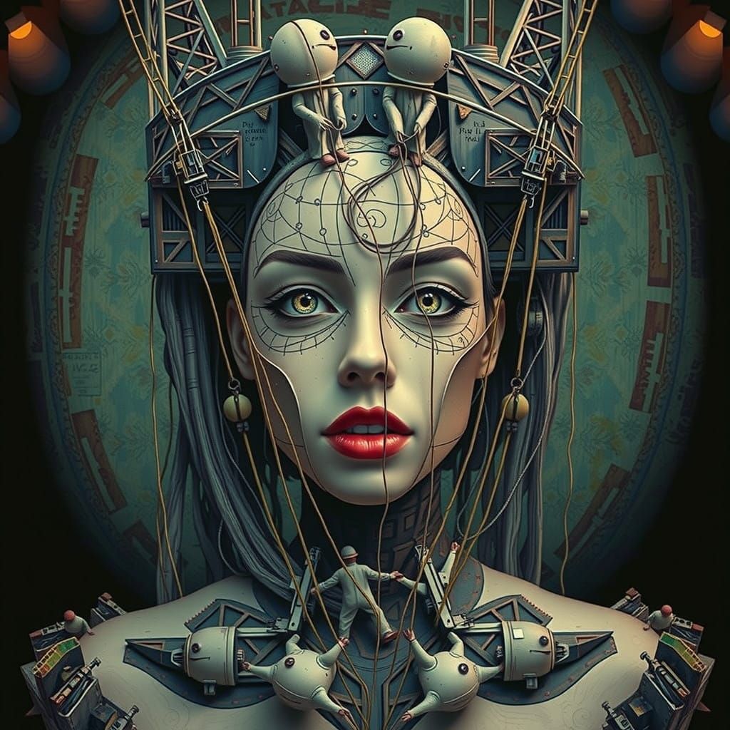 A Dismantled Woman Reassembled in Vibrant, Whimsical Style