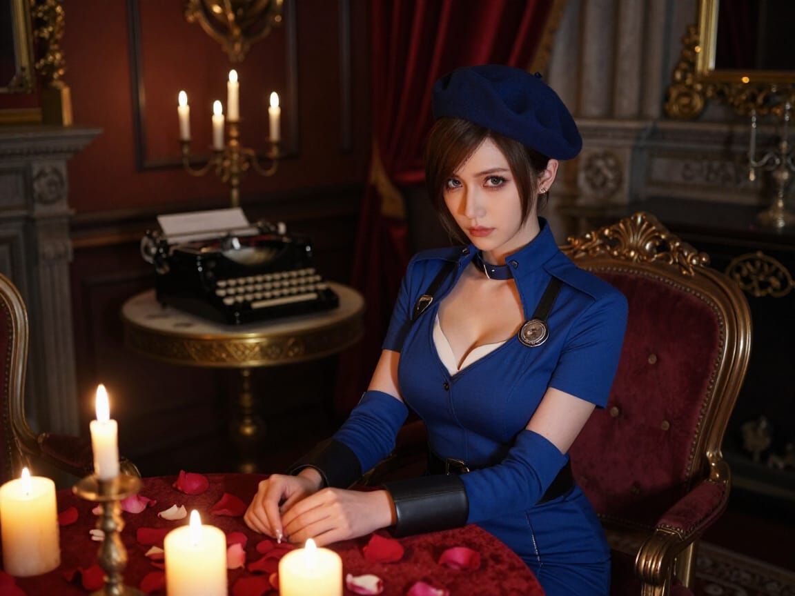 Jill Valentine in S.T.A.R.S. Uniform in Sinister Manor