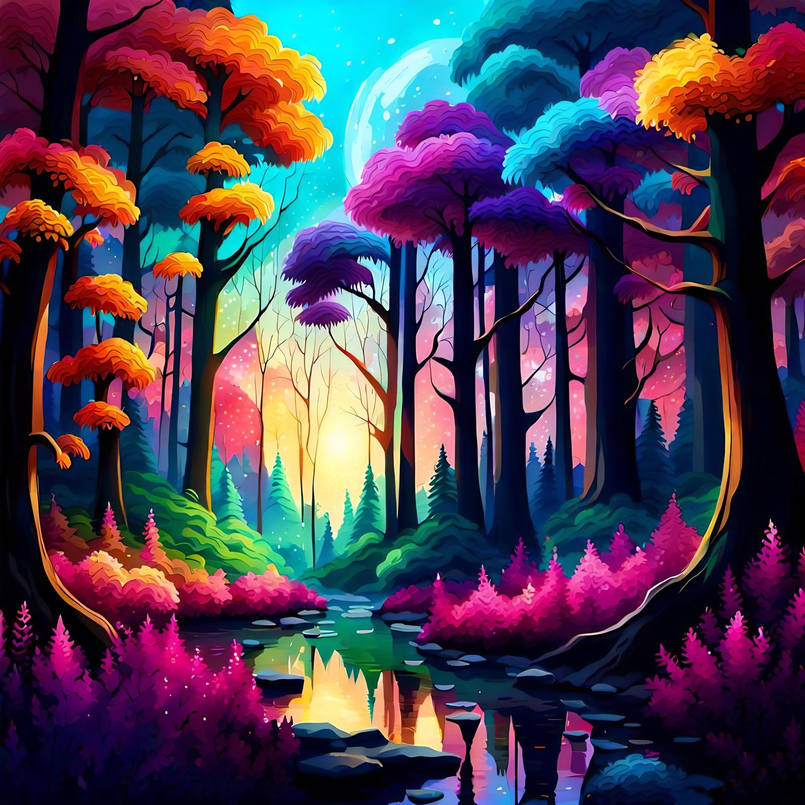 Abstract Magical Forrest in Ultra High Resolution