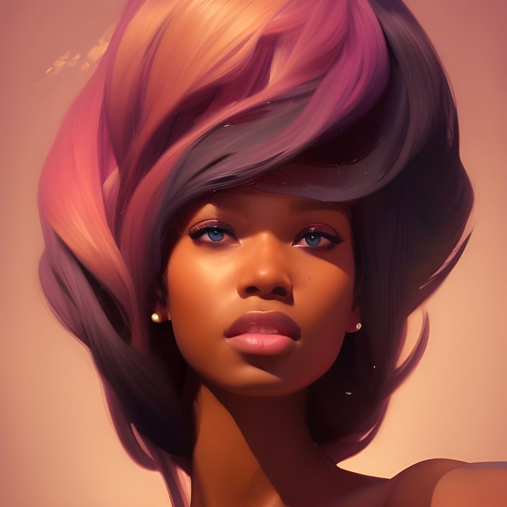 Detailed Portrait of a Black Barbie, Artgerm Style