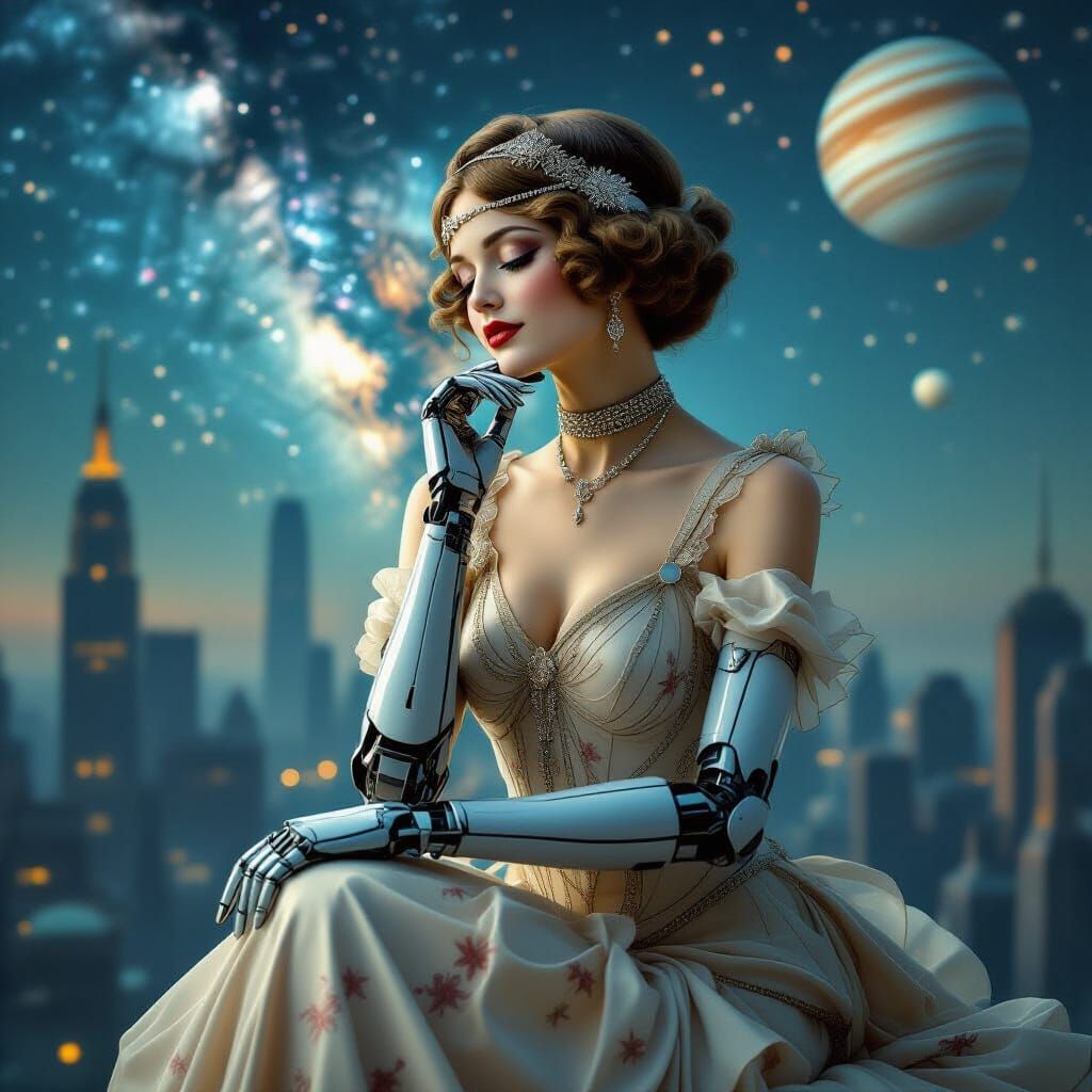 Robot Woman in Metropolis, Inspired by Klimt