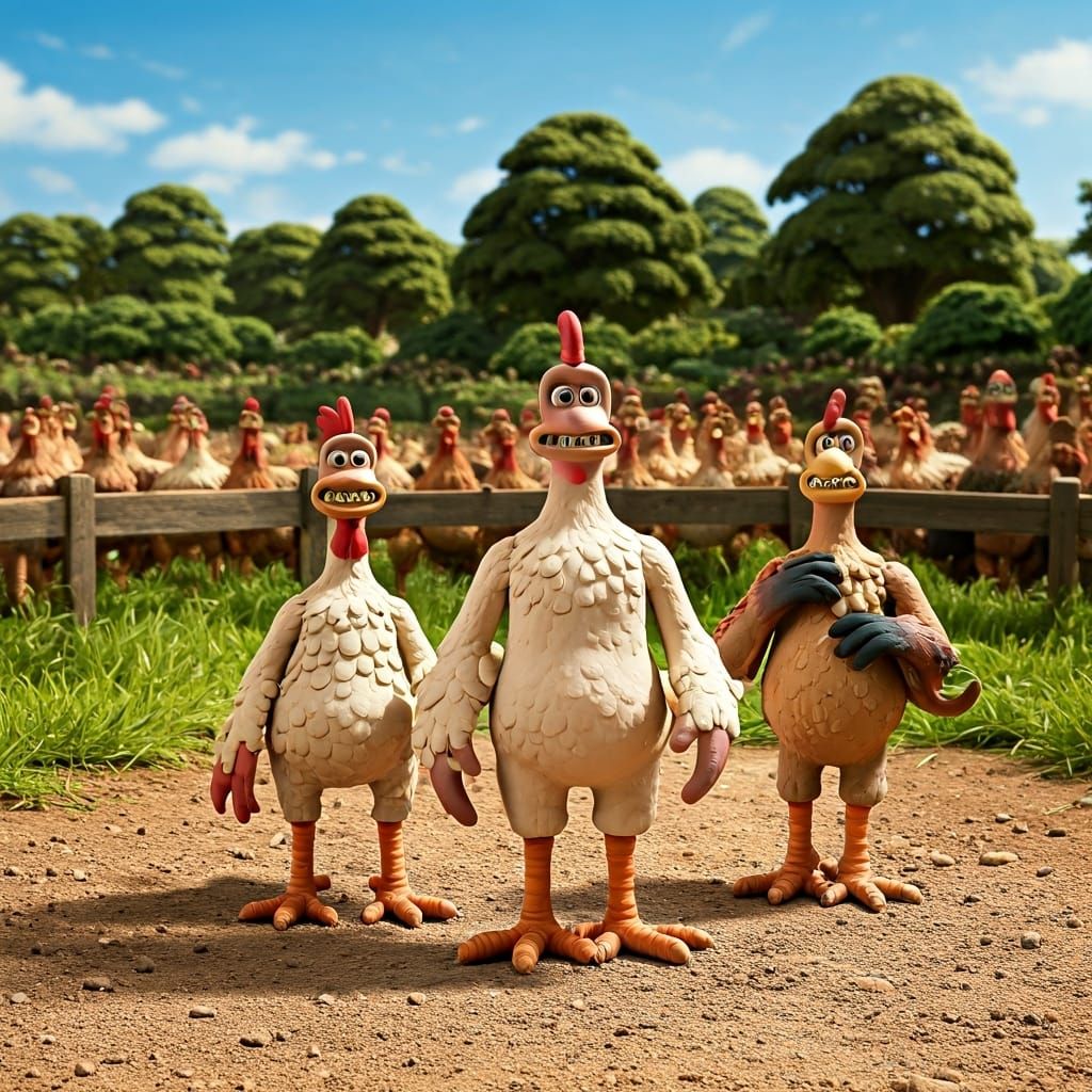 Chicken Run Characters in Aardman Animation Style