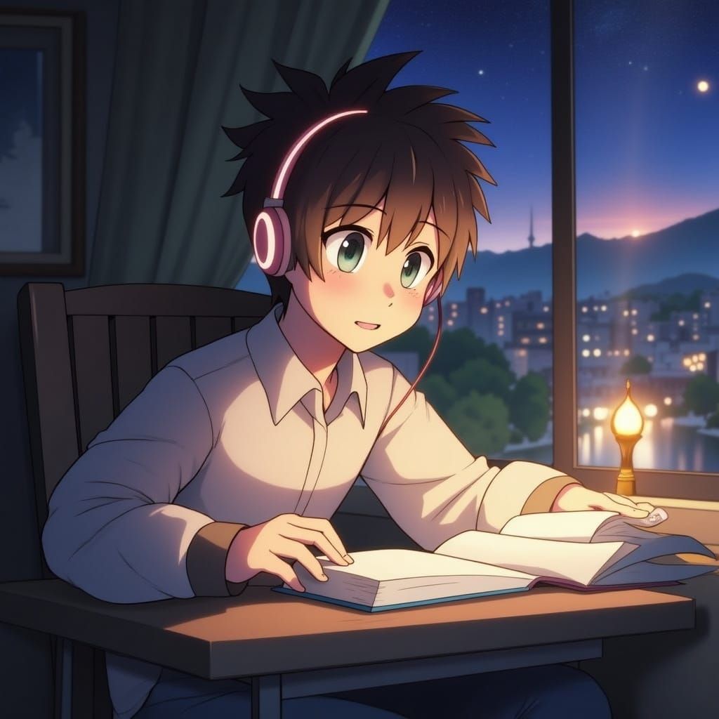 Mellow Lo-Fi Scene with Neko Male