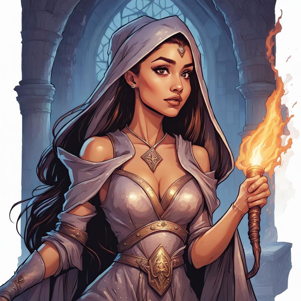 Fantasy Sorceress in Dungeons & Dragons Comic Art