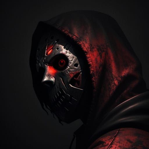 Demon Jason Voorhees in Dark Fantasy Style
