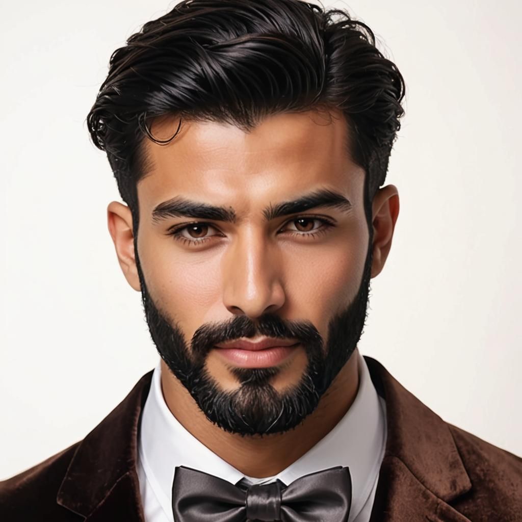 Elegant Gentleman in Velvet Suit: Impressionist Portrait