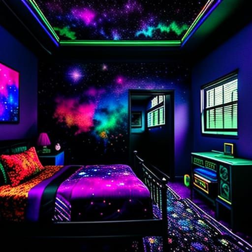 Aesthetic Kid's Bedroom with Starry Night Theme