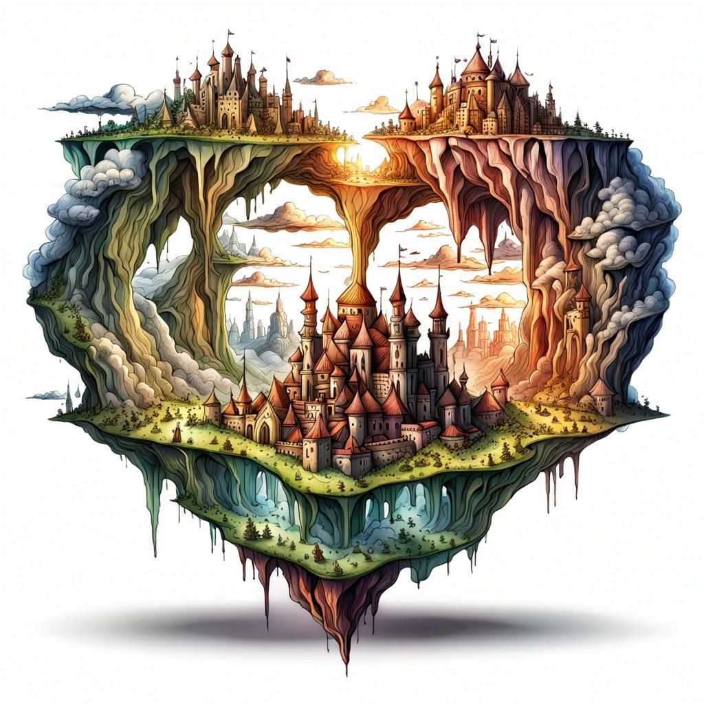 Floating Alien City in a Cloud Kingdom