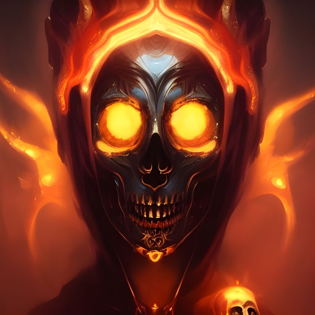 Golden Skull Lich Saint Portrait in Dark Fantasy Style