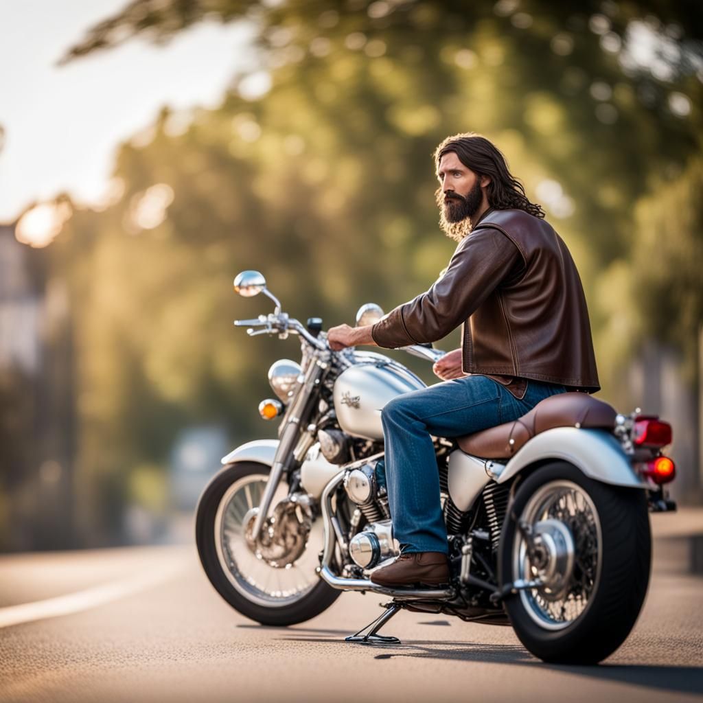 Jesus Rides a Motorcycle: Professional Photography