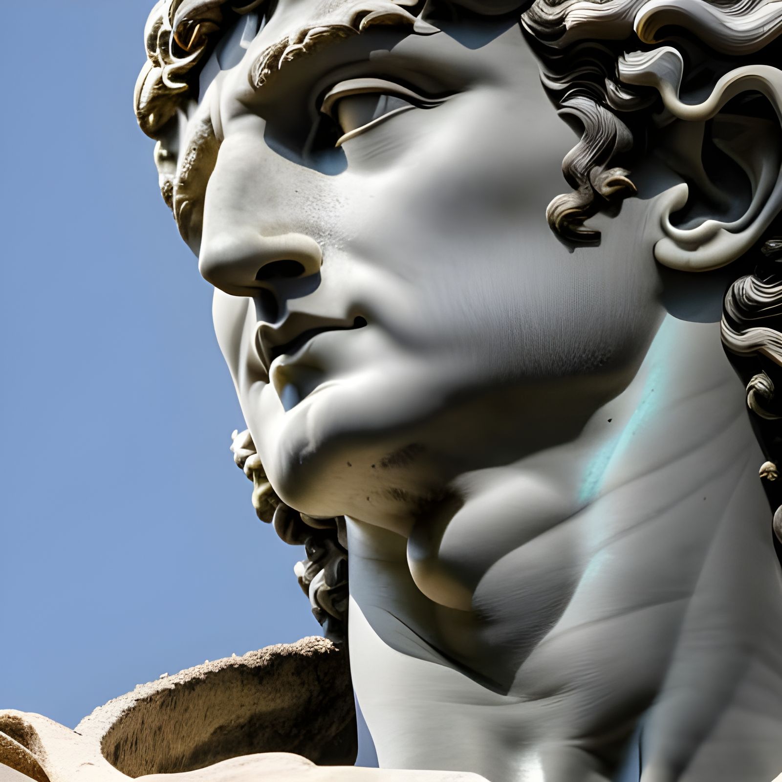 David Statue in Sunglasses: Digital Art Masterpiece
