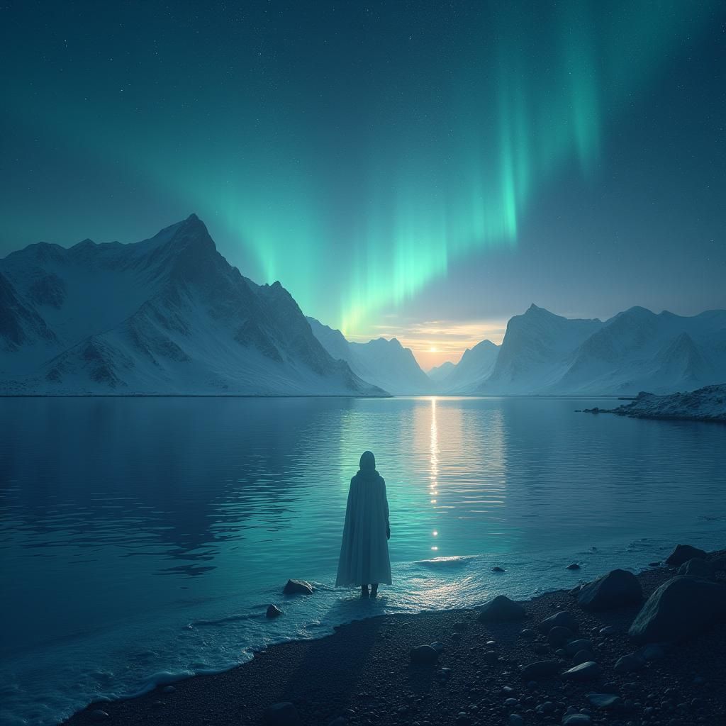 Ethereal Dreamscape with Stardust Mountains