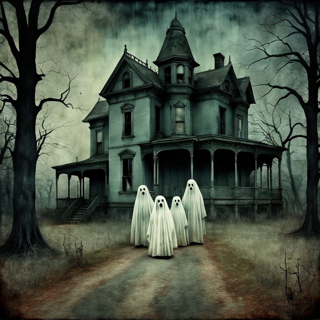 Eerie Vintage Photo of Haunted Victorian House