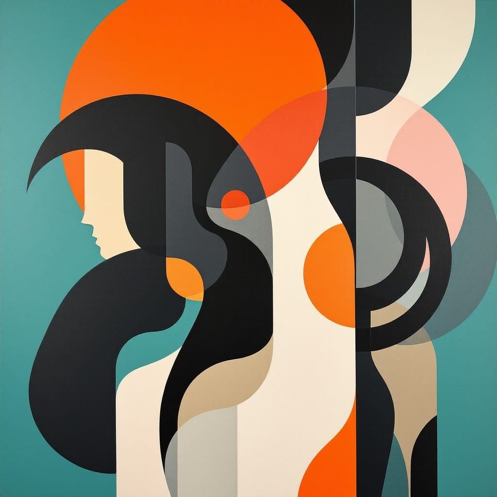 Bold Geometric Abstract Art in Modern Urban Style