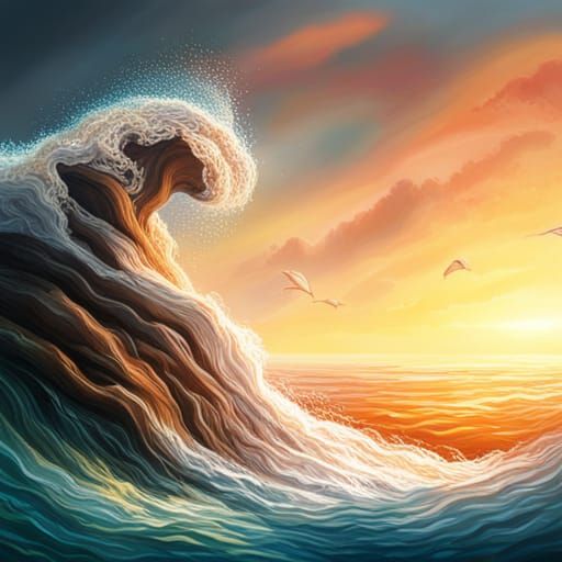 Hyperrealistic Sea Flowers in Splash Art Style