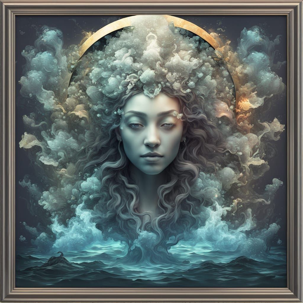 Goddess of Water in Vibrant Digital Art
